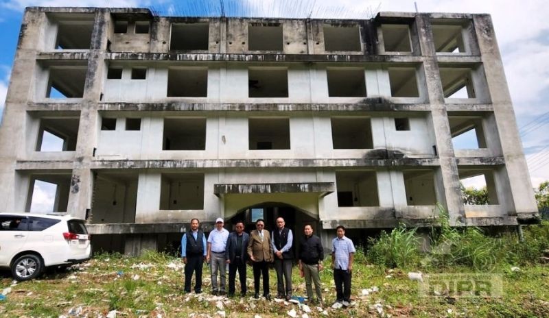 APC Nagaland, Y Kikheto Sema, IAS inspected the ongoing construction site of the new Directorate of Agriculture at New Capital Complex, Kohima on September 23. (DIPR Photo)